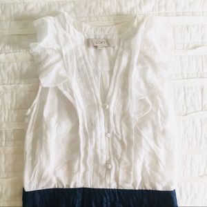 White Ruffled Top Chambray Dress 5/$25